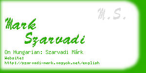 mark szarvadi business card